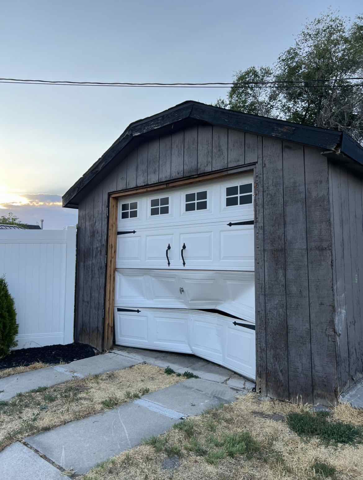 Before Garage Panel Repair